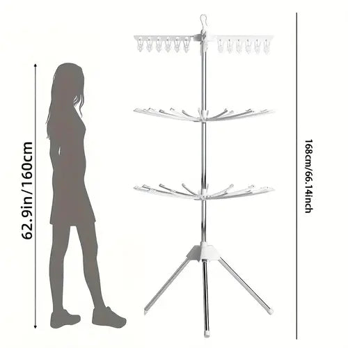 Tendedero Vertical Plegable de 3 Niveles - Ahorra Espacio y Facilita tu Día a Día